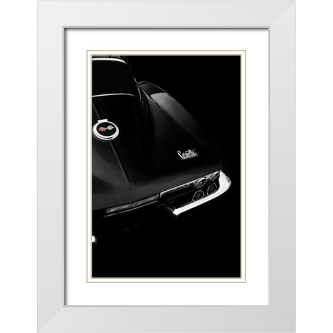 The Corvette Stingray In Black White Modern Wood Framed Art Print with Double Matting by Rogan, Mark