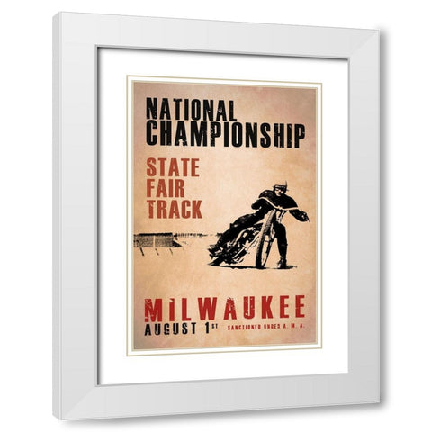 NationalChamps Milwaukee White Modern Wood Framed Art Print with Double Matting by Rogan, Mark