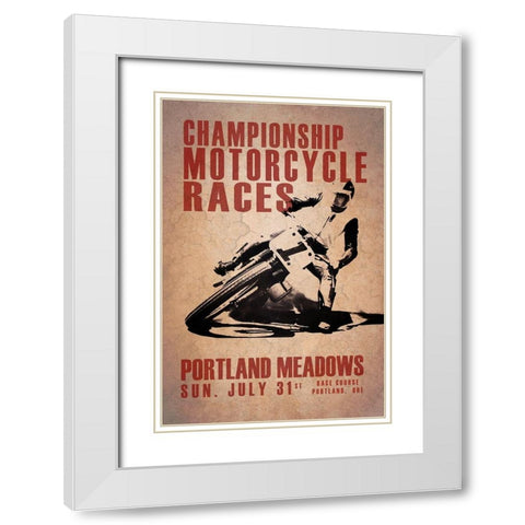 Portland Meadows White Modern Wood Framed Art Print with Double Matting by Rogan, Mark