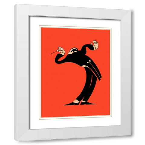 The Conductor White Modern Wood Framed Art Print with Double Matting by Rogan, Mark