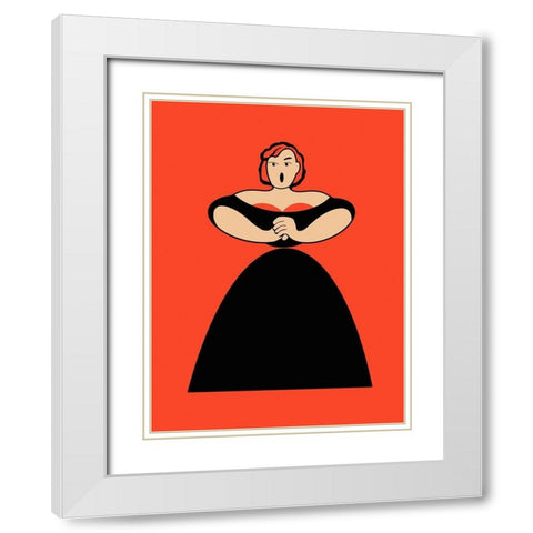 The Singer White Modern Wood Framed Art Print with Double Matting by Rogan, Mark