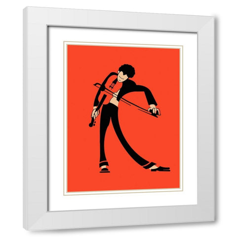 The Violin White Modern Wood Framed Art Print with Double Matting by Rogan, Mark