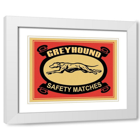 Greyhound Safety Matches White Modern Wood Framed Art Print with Double Matting by Rogan, Mark