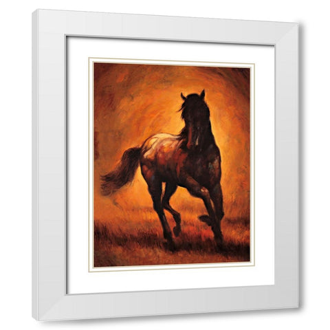 Stallion I White Modern Wood Framed Art Print with Double Matting by Vargas, Ricardo