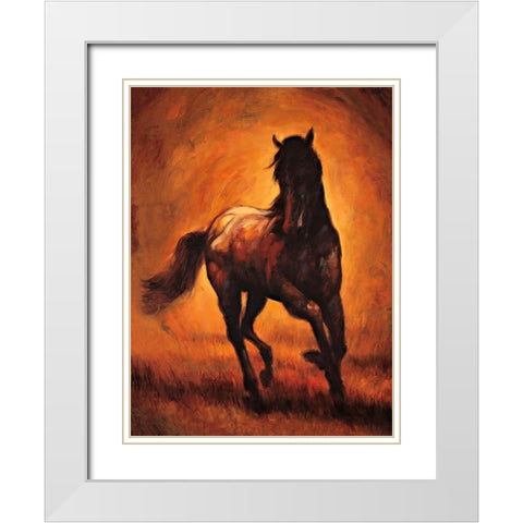 Stallion I White Modern Wood Framed Art Print with Double Matting by Vargas, Ricardo
