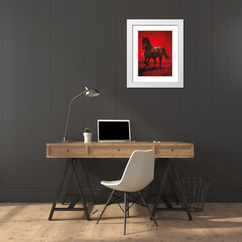 Stallion II White Modern Wood Framed Art Print with Double Matting by Vargas, Ricardo