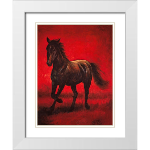 Stallion II White Modern Wood Framed Art Print with Double Matting by Vargas, Ricardo