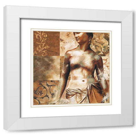 Aphrodite White Modern Wood Framed Art Print with Double Matting by Bellaunay, Sylvie