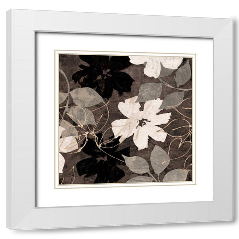 Fleurs III White Modern Wood Framed Art Print with Double Matting by Cailler, Sylvie