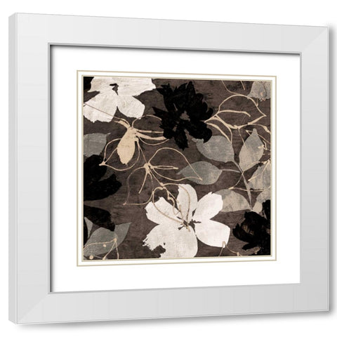 Fleurs IV White Modern Wood Framed Art Print with Double Matting by Cailler, Sylvie