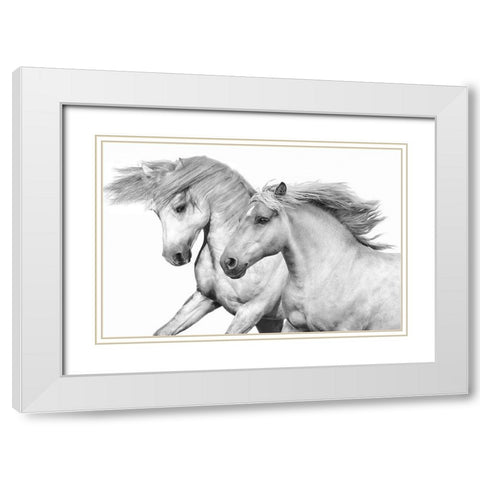 Duo I White Modern Wood Framed Art Print with Double Matting by Carter, Samantha