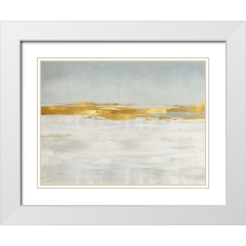 Gold Horizon I White Modern Wood Framed Art Print with Double Matting by Messina, Jake