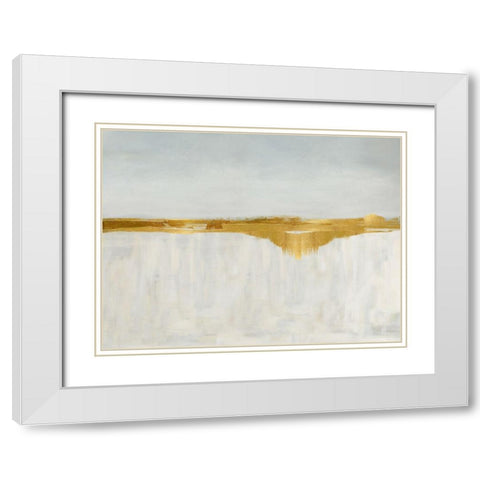 Gold Horizon II White Modern Wood Framed Art Print with Double Matting by Messina, Jake