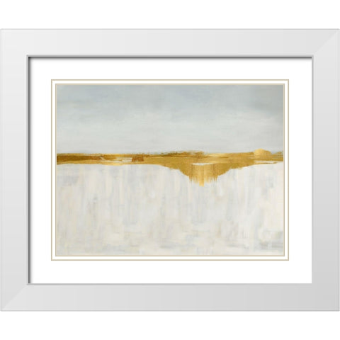 Gold Horizon II White Modern Wood Framed Art Print with Double Matting by Messina, Jake