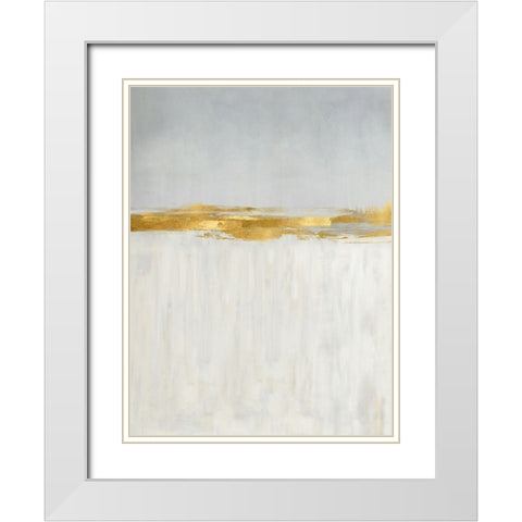 Linear Gold II White Modern Wood Framed Art Print with Double Matting by Messina, Jake