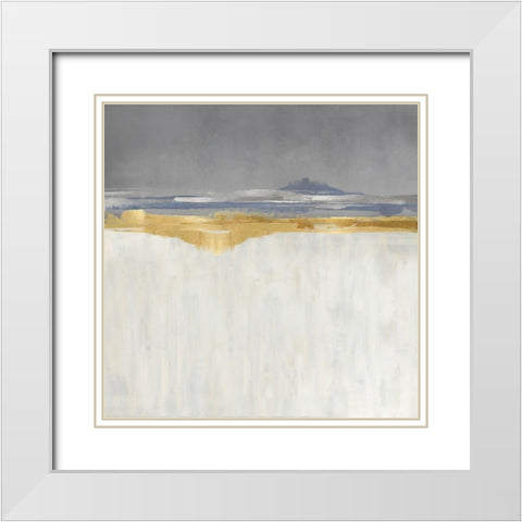 Gold and Silver Horizon II White Modern Wood Framed Art Print with Double Matting by Messina, Jake