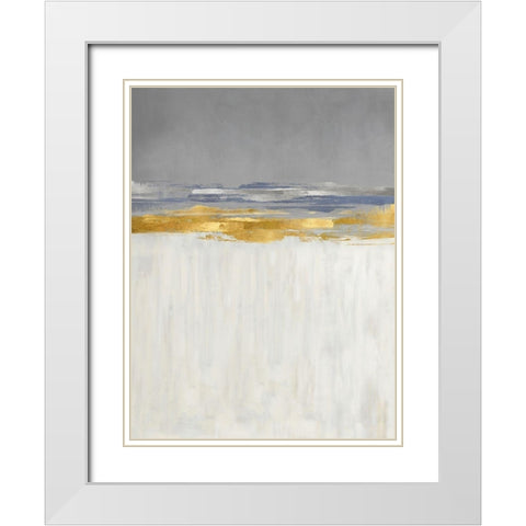 Gold and Silver I White Modern Wood Framed Art Print with Double Matting by Messina, Jake