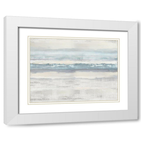 Aqua Movement White Modern Wood Framed Art Print with Double Matting by Messina, Jake