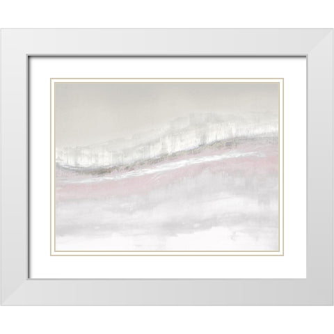 Flowing Blush White Modern Wood Framed Art Print with Double Matting by Messina, Jake