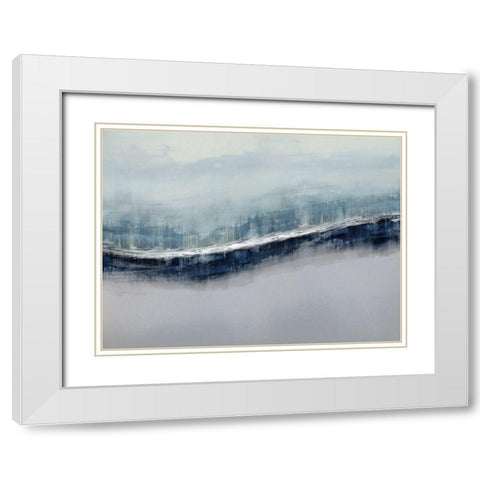 Flowing Gray White Modern Wood Framed Art Print with Double Matting by Messina, Jake
