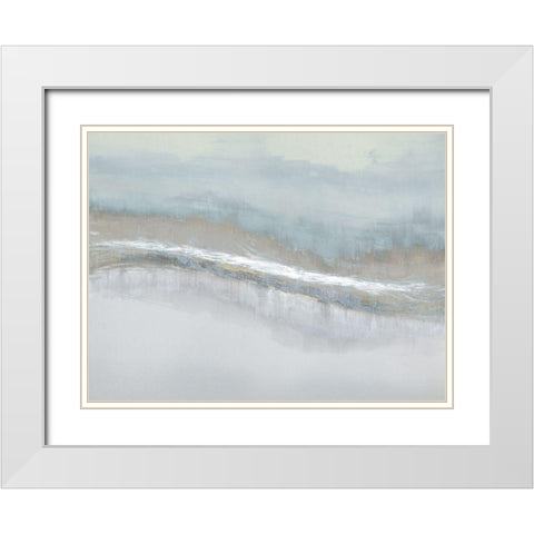 Aqua Blend White Modern Wood Framed Art Print with Double Matting by Messina, Jake