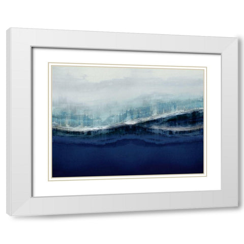 Ascending Indigo White Modern Wood Framed Art Print with Double Matting by Messina, Jake