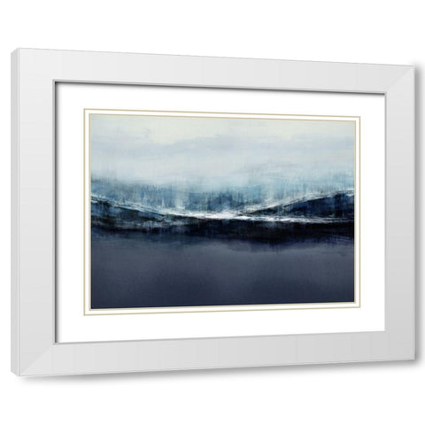 Ascending Blue White Modern Wood Framed Art Print with Double Matting by Messina, Jake