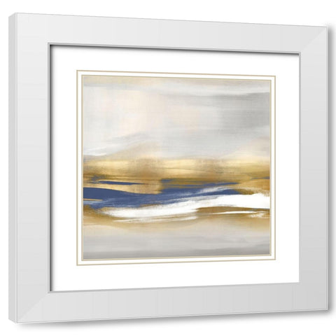 Gold Rush Blue II White Modern Wood Framed Art Print with Double Matting by Messina, Jake