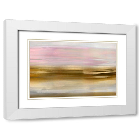 Gold Rush Pink Blush I White Modern Wood Framed Art Print with Double Matting by Messina, Jake