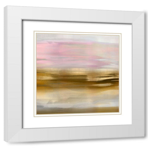 Gold Rush Pink Blush IIa White Modern Wood Framed Art Print with Double Matting by Messina, Jake