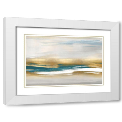 Gold Rush Teal I White Modern Wood Framed Art Print with Double Matting by Messina, Jake