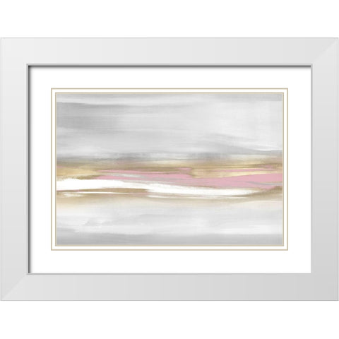 Highlight Pink Blush I White Modern Wood Framed Art Print with Double Matting by Messina, Jake