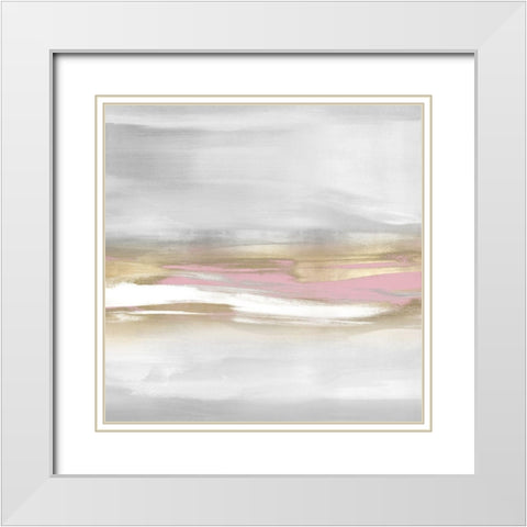 Highlight Pink Blush II White Modern Wood Framed Art Print with Double Matting by Messina, Jake