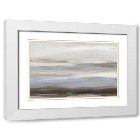 Neutral Strokes I White Modern Wood Framed Art Print with Double Matting by Messina, Jake