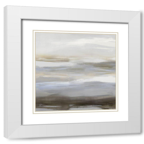 Neutral Strokes II White Modern Wood Framed Art Print with Double Matting by Messina, Jake