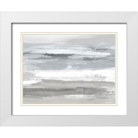 Neutral Passage White Modern Wood Framed Art Print with Double Matting by Messina, Jake