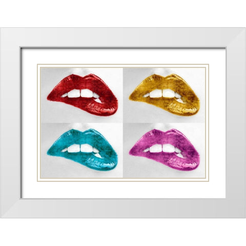 Luscious Quartet White Modern Wood Framed Art Print with Double Matting by McGuire, Sarah