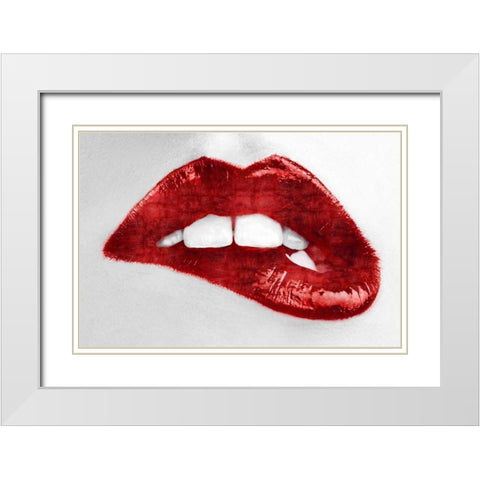Luscious Red White Modern Wood Framed Art Print with Double Matting by McGuire, Sarah
