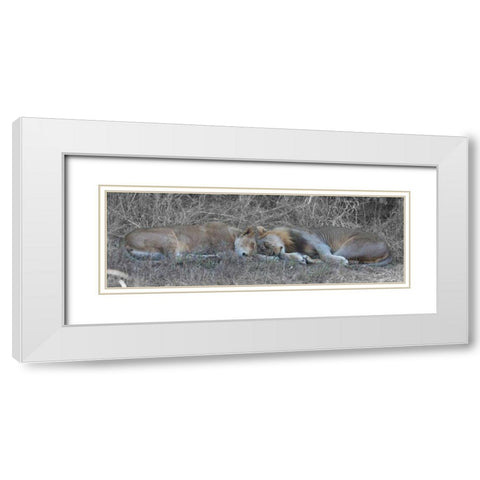Lovers White Modern Wood Framed Art Print with Double Matting by Bennion, Scott