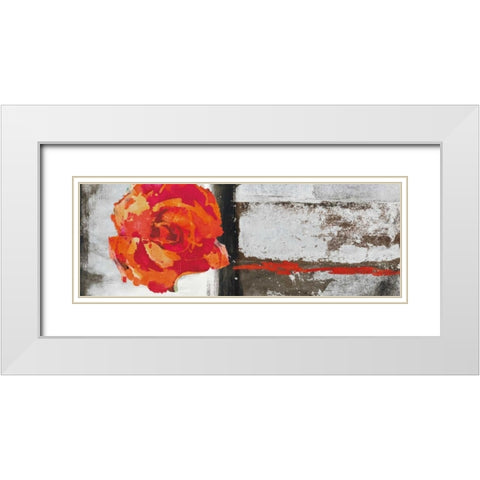 Metallic Pop Flower II White Modern Wood Framed Art Print with Double Matting by Ward, Sarah