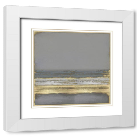 Gold on Gray White Modern Wood Framed Art Print with Double Matting by Hamilton, Taylor