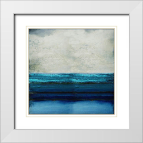 Highlighted Aqua White Modern Wood Framed Art Print with Double Matting by Hamilton, Taylor