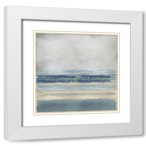 Highlighted Blue White Modern Wood Framed Art Print with Double Matting by Hamilton, Taylor