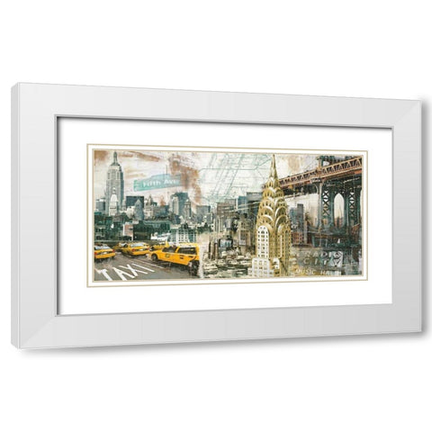 New York White Modern Wood Framed Art Print with Double Matting by Burke, Tyler