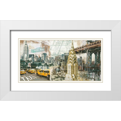 New York White Modern Wood Framed Art Print with Double Matting by Burke, Tyler