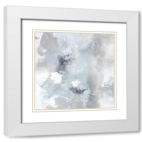 Irresistible Aqua I White Modern Wood Framed Art Print with Double Matting by Bridges, Tate
