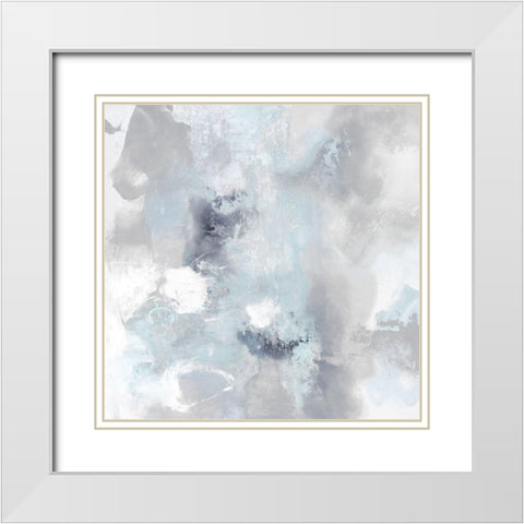 Irresistible Aqua I White Modern Wood Framed Art Print with Double Matting by Bridges, Tate