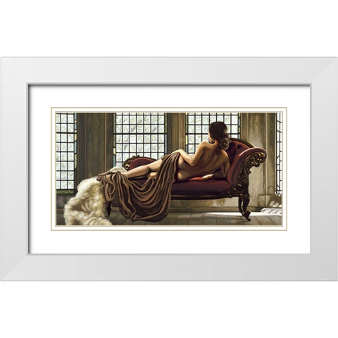 Golden Woman White Modern Wood Framed Art Print with Double Matting by Page, Thomas