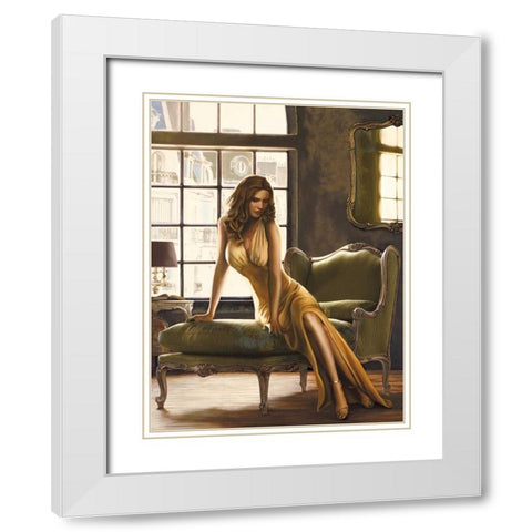 The Pose White Modern Wood Framed Art Print with Double Matting by Page, Thomas