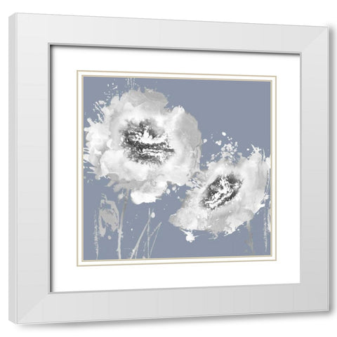 Flower Burst on Grey II White Modern Wood Framed Art Print with Double Matting by Austin, Vanessa